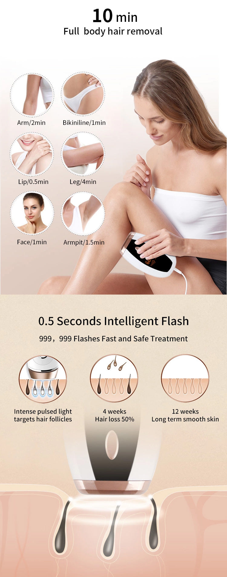 Multifunctional Freezing Point Hair Removal Device IPL Laser