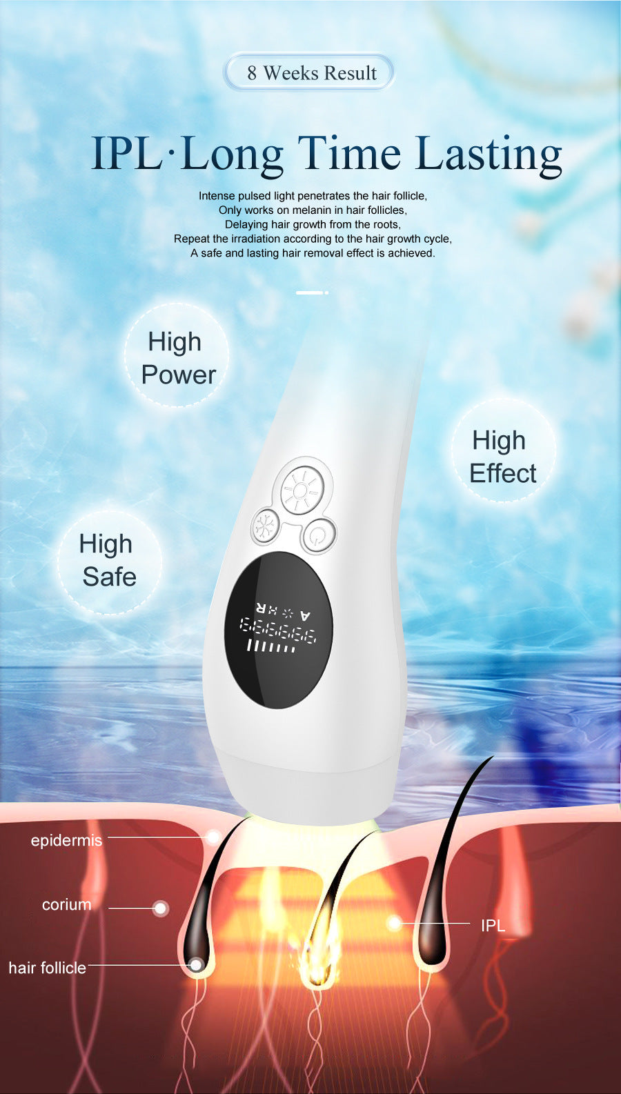 IPL Freezing Point Strong Pulse Hair Removal Device Painless Lady Shaver