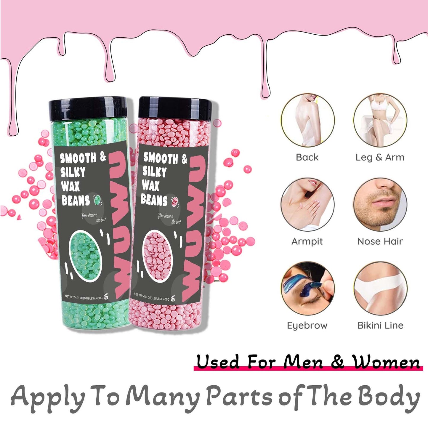 Hard Wax Beads 1600g Set  Hair Removal Solution